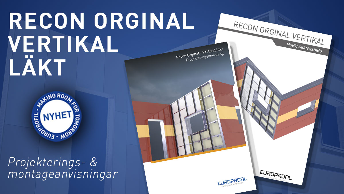 Fasadsystemet Recon Orginal för vertikal läkt